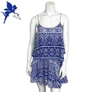 MISA LOS ANGELES Tamara Bandana Print Tiered Mini Slip Dress